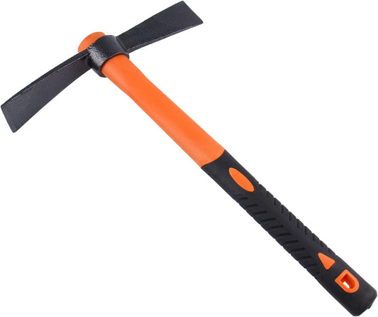 Dual Head Axe Hoe with Heavy Duty Forged Adze and Ergonomic Non-Slip Handle for Gardening, Hunting, Landscaping Outdoor 39mm/15-Inch