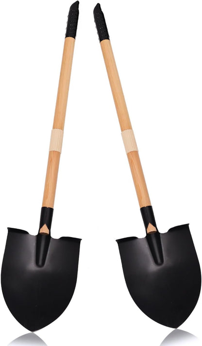 2PCS 27" Kids Shovels, Wood Handle & Metal Head Shovels for Digging Sand, Great for Beach & Garden