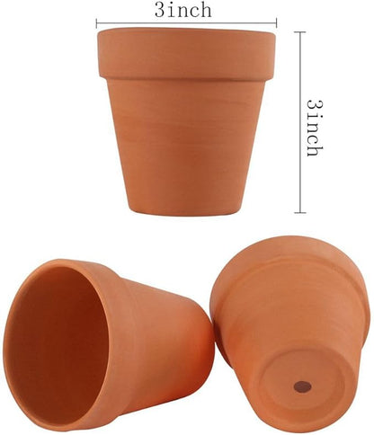 3 Inch Terracotta Pots - 22Pack Clay Flower Pots with Drainage Hole, Succulent Nursery Pot/Cactus Plant Pot. Great for Plants, Crafts, Wedding Favorn, DIY Production