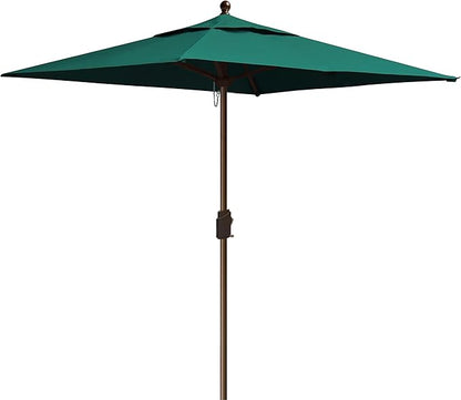 EliteShade USA 10-Year-Non-Fading 6x6Ft Square Market Umbrella Patio Outdoor Table Umbrella with Ventilation, Forest Green
