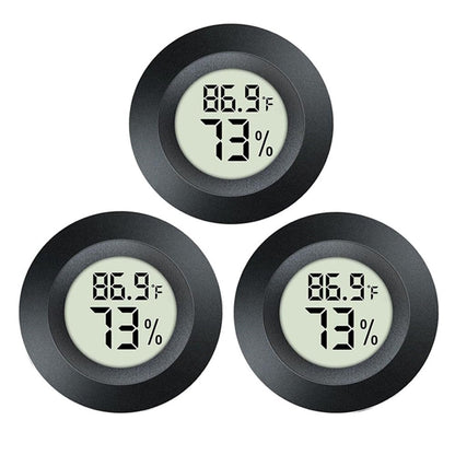 3 Pack Mini Hygrometer Thermometer Digital Humidity Meter Indoor/Outdoor Humidity Monitor Reptile Thermometer for Humidors Garden Cellar Greenhouse ℉/ ℃ (3)