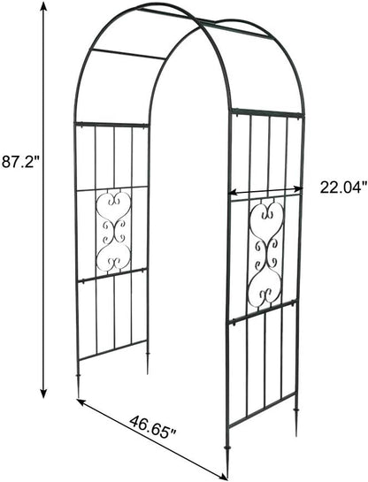 VINGLI Garden Arbor, Arch Walkway for Wedding Ceremony Party, Christmas Garden Decorations Steel Garden Trellis for Plant Climbing, Pergola for Garden, Backyard, Lawn, Bench (Dome)