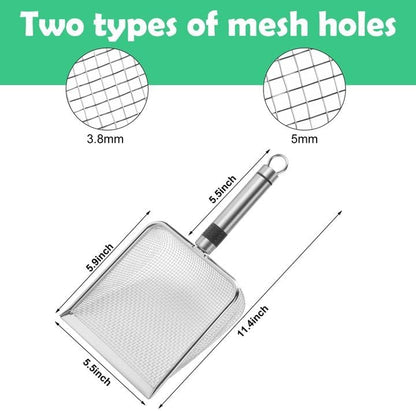 Adnee 2 Pcs Gardening Soil Sifter-Garden Sieve Sifter with Handle (3.8/5 mm Mesh)-Portable Gardening Sifter for Gradening Sand Soil Dirt Compost