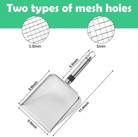 Adnee 2 Pcs Gardening Soil Sifter-Garden Sieve Sifter with Handle (3.8/5 mm Mesh)-Portable Gardening Sifter for Gradening Sand Soil Dirt Compost