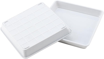JOIKIT 10 PCS 10 x 10 Inch Square Plant Saucer, Plastic Plant Saucer Drip Tray, Square Flower Pot Tray for Indoors and Outdoor Plant Pots, 1.38 Inch Deep, White