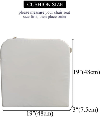 19 x 19 Inch Outdoor Seat Cushions for Patio Furniture with Non Slip and Ties Waterproof & UV Resistant Round Corner Outdoor Chair Cushions Replacement Set of 2, Beige
