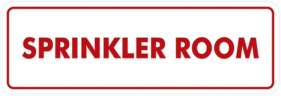 Signs ByLITA Standard Sprinkler Room Sign (White/Red) - Small
