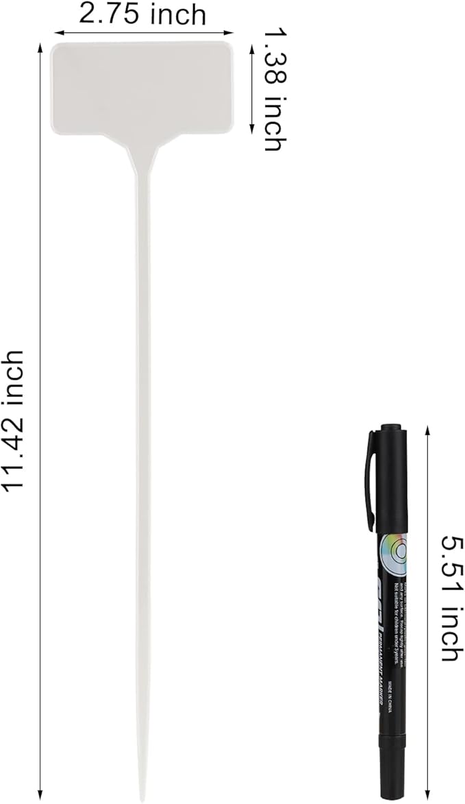 Garden Markers Waterproof, Outdoor Large Plant Id Tags Tall Plant Labels, Plastic Garden Signs Identification Stakes, for Vegetables Herb Seed Pot Flower, 50pcs 11'' Long