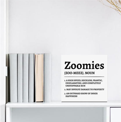 Gifts for Dog Lovers Wooden Box Sign, Pet Definition Home Decor, Dog Themed Birthday Party Decorations Wood Block Signs Decoration for Home Desk Table Shelf