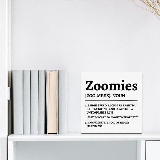 Gifts for Dog Lovers Wooden Box Sign, Pet Definition Home Decor, Dog Themed Birthday Party Decorations Wood Block Signs Decoration for Home Desk Table Shelf