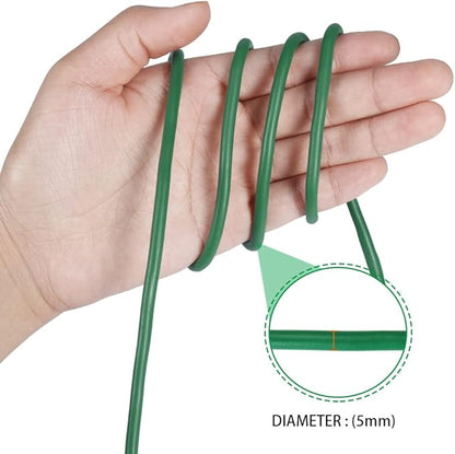 Tenn Well Green Plant Ties, 32 Feet 5mm Soft Garden Wire Ties for Tomato Plants, Climbing Roses and Cucumbers (2PCS X 16 Feet)
