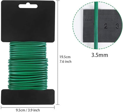 Tenn Well Garden Wire, 52 Feet 3.5mm Soft Garden Plant Ties for Climbing Plants, Tomatoes, Climbing Roses, Indoor & Outdoor Plants (2PCS X 26 Feet, Green)