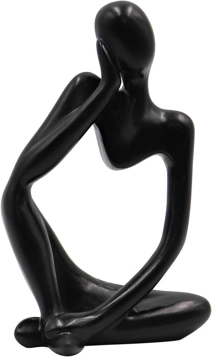 Thinker Statues and Sculptures, Resin Thinker Statue Ornaments, Abstract Style Sculptures, Housewarming Gifts, Housewarming Decorations, Living Room Dining Desk Decorations(Black Right, Small)