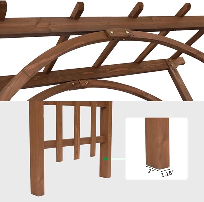 Wooden Wedding Arch, Wooden Pergola, Photo Booth Backdrop Stand, Garden Trellis Archway for Weddings, Parties, Indoor, Outdoor, Backdrops Decorations (63" L x 24" W x 85" H)