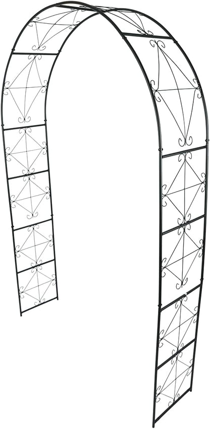Metal Garden Arch 7.2ft High X 4.5ft Wide Garden Arbor for for Climbing Plants Roses Vines, Outdoor Garden Lawn Backyard Patio, Garden Wedding Party Decoration