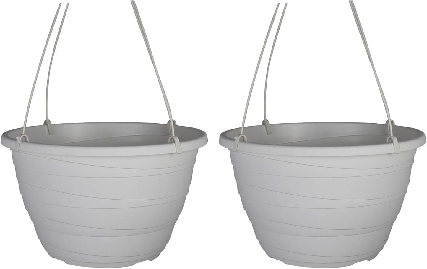 The HC Companies Wrapt Hanging Planters - Lightweight Plant Pot Hanger for Hanging Plants, Vegetables & Herbs - Outdoor & Indoor Hanging Basket for Plants (13" White, Pack of 2)