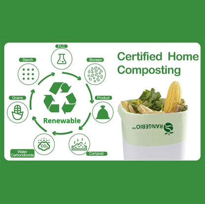 100% Compostable Trash Bags 13 Gallon Tall Kitchen, 100 Count, 0.9 Mil, Kitchen Compost Bags, Large Compostable Bags US BPI ASTM D6400 and OK Compost Home Certified