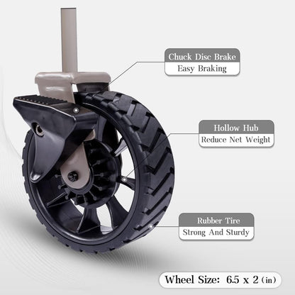 Whitsunday Folding Collapsible Wagon Cart, Beach Heavy Duty Wagon with Table,Utility Grocery Cart for Camping Sports Outdoor Shopping Park Khaki