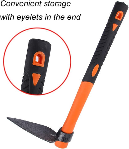 Single Head Sharp Hoe with Heavy Duty Forged Adze and Ergonomic Non-Slip Handle for Loosening Soil, Seeding, Camping Outdoor 39mm/15-Inch