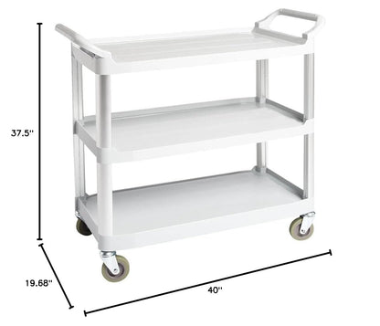 Amazon Basics 3 Shelves Utility Cart with 400 lbs Loading Capacity, Smooth move, Gray (Previously AmazonCommercial brand)