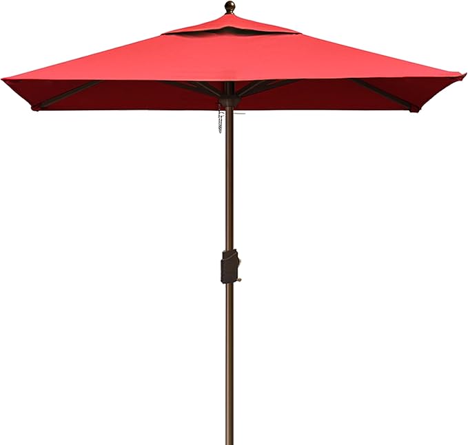EliteShade USA 10-Year-Non-Fading Sunumbrella 6x6Ft Square Market Umbrella Patio Outdoor Table Umbrella with Ventilation(Logo Red)