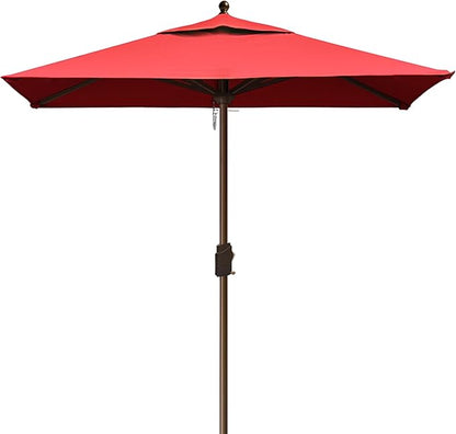 EliteShade USA 10-Year-Non-Fading Sunumbrella 6x6Ft Square Market Umbrella Patio Outdoor Table Umbrella with Ventilation(Logo Red)