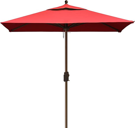 EliteShade USA 10-Year-Non-Fading Sunumbrella 6x6Ft Square Market Umbrella Patio Outdoor Table Umbrella with Ventilation(Logo Red)