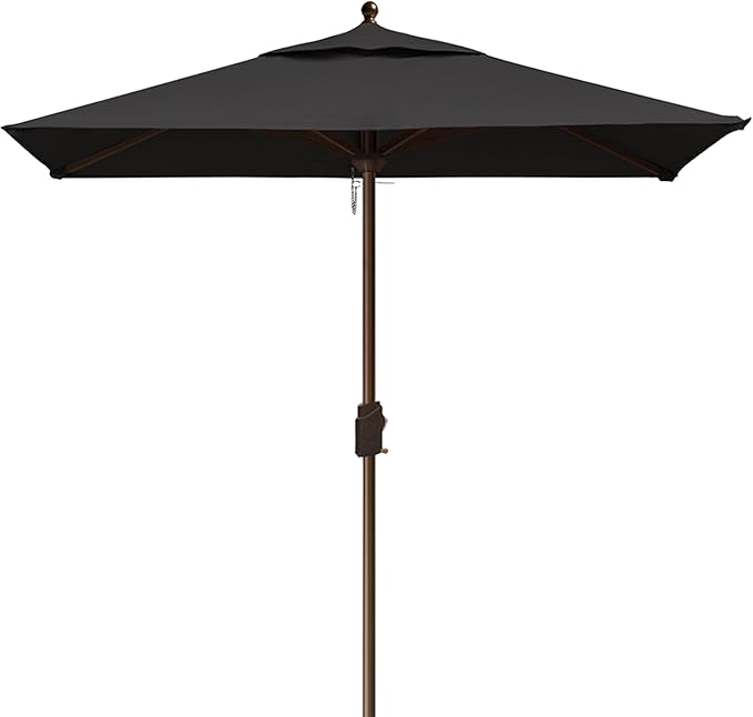 EliteShade USA 10-Year-Non-Fading Sunumbrella 6x6Ft Square Market Umbrella Patio Outdoor Table Umbrella with Ventilation（Black）