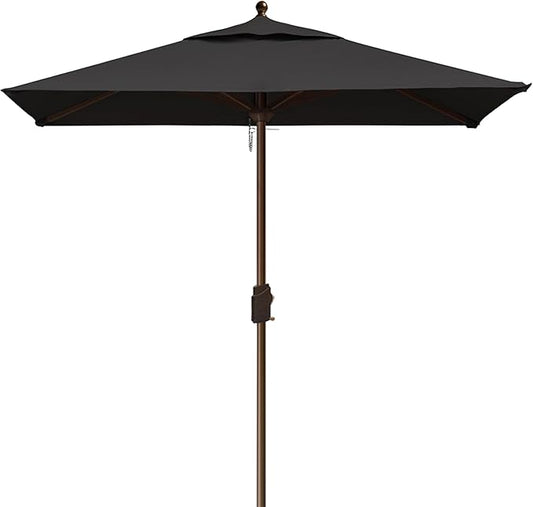 EliteShade USA 10-Year-Non-Fading Sunumbrella 6x6Ft Square Market Umbrella Patio Outdoor Table Umbrella with Ventilation（Black）