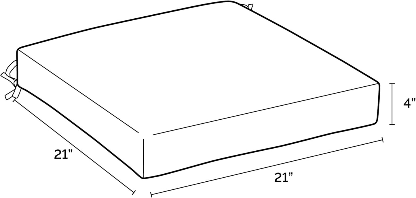 Arden Seat Cushion, 21 x 21, Rain-Proof, Fade Resistant, Cushion for Patio Dining, Adirondack, and Outdoor Chairs Ruby Red Leala