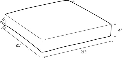 Arden Selections Outdoor Wicker Chair Cushion, 20 x 18, Rain-Proof, Fade Resistant 21 x 21, Lake Blue Leala (Pack of 4)