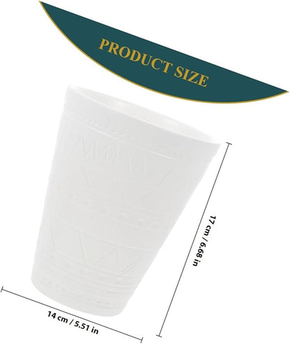 Ceramic Bonsai Planter with Geometric Pattern Indoor Plant Pot for Balcony Round Nursery Pot with Drainage White Glossy Flower Container for Office and Decor