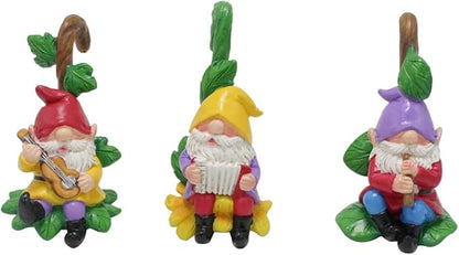 3PCS Climbing Gnomes Statue for Garden Decor, Resin Crafts Plant Decorations for Pots, Fairy Garden Accessories and Tree Faces Decor Outdoor, Halloween and Christmas Decorations