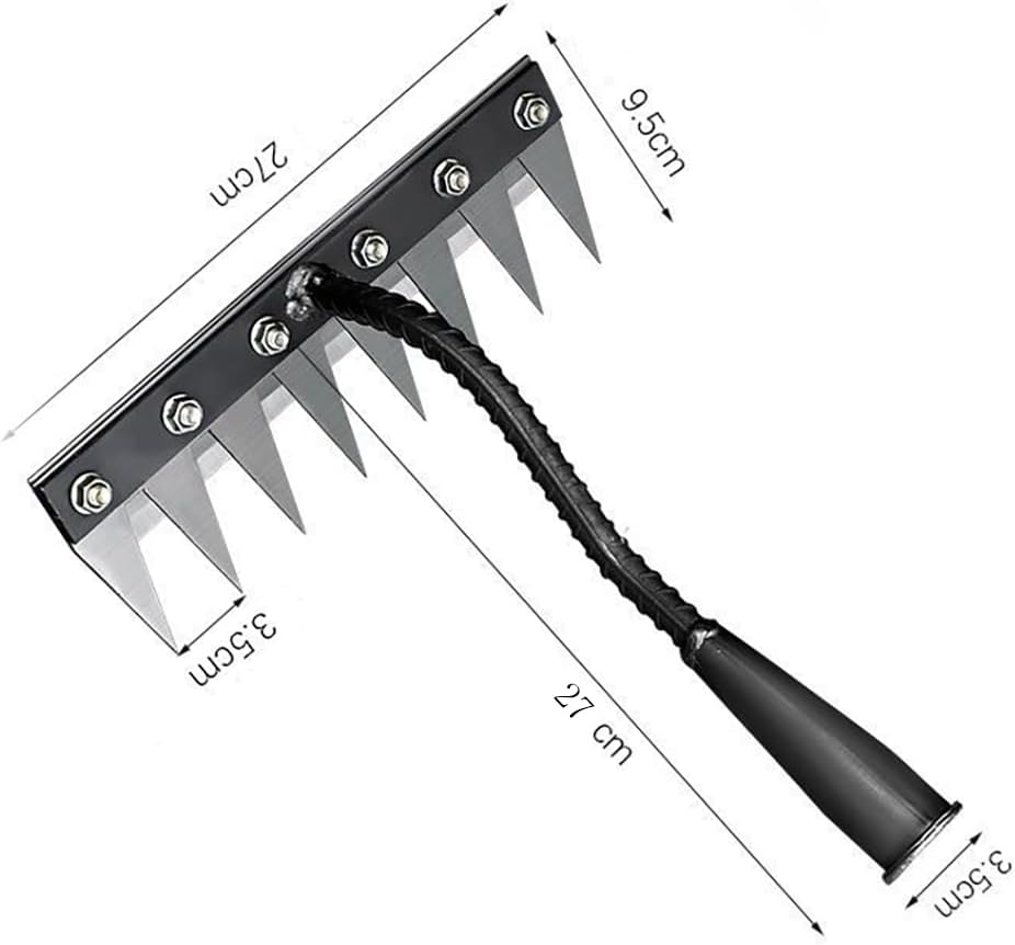 Gardening Hand Weeder Tool,Manual Weeder Tool with Detachable Blades, 4 Sizes High Carbon Steel Dual-Edge Design for Farm Garden Lawn Weed Removal, Soil Cultivation & Root Extraction (8 Tines)