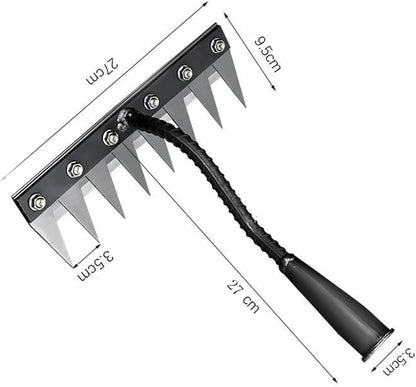 Gardening Hand Weeder Tool,Manual Weeder Tool with Detachable Blades, 4 Sizes High Carbon Steel Dual-Edge Design for Farm Garden Lawn Weed Removal, Soil Cultivation & Root Extraction (8 Tines)