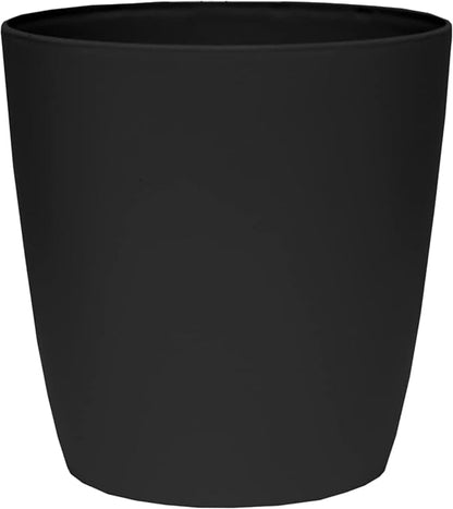 The HC Companies Aria Round Self-Watering Pot - Lightweight Plastic Planter for Herbs & More - Durable Plant Pots for Indoor Plants & Outdoor Plants (8" Matte Black, Pack of 1)