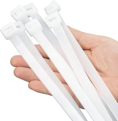 XINGO 31 inch White Zip Ties Heavy Duty 40PCS, 250 LBS Ultra Strong Plastic Wire Ties, Large Cable Ties Extra Long Tie Wraps, Indoor and Outdoor UV Resistant