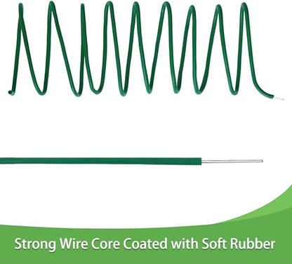 Tenn Well Plant Ties for Climbing Plants, 66 Feet 2.8mm Green Garden Wire Ties for Tomato Plants, Climbing Roses, Trellises, Gardening Supplies (2PCS x 33 Feet)