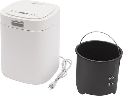 2.5L / 0.66 Gal Electric Kitchen Composter Indoor/Outdoor Odorless Quiet Smart Compost Bin Quick/Standard/Ferment Working Modes, Turn Food Waste into Fertilizer for Garden (White)