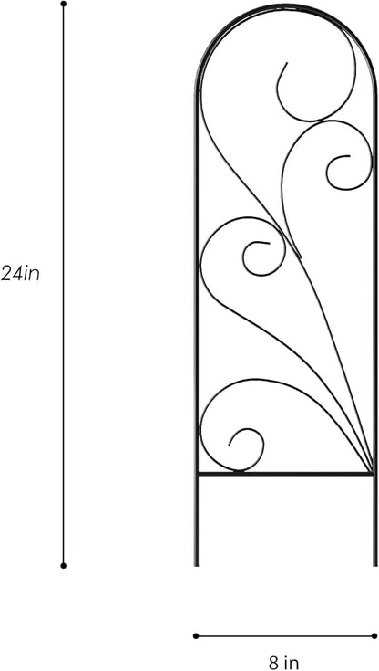 Zhongma 4 Pack 24" Metal Plant Trellis for Potted Plants Climbing,Indoor and Outdoor Fence Plant Support Trellis for Flower and Vagetable