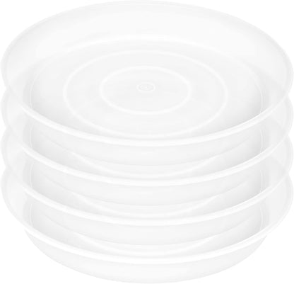 4 Pack of 16 inch Plant Saucer (13.8 Inch Base), 1.7" Depth Tray, Large Deep Garden Plastic Flower Planter Plant Trays for Indoors Outdoor Bath Bath (16", Clear)