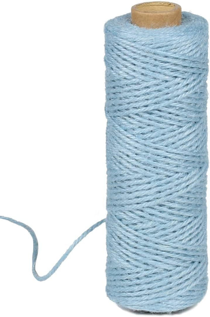 2mm 328ft Colored Natural Jute Twine String for Gift Wrapping Craft Baker Plant Christmas Ribbon Twine Handmade Arts Decoration Thin Packing String Home Decor