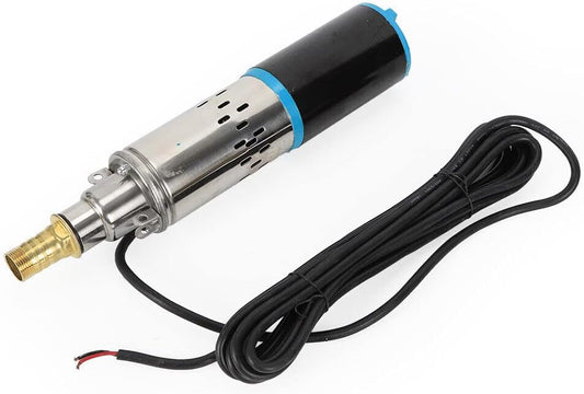 Deep Well Submersible Pump DC 24V 200W Electric Solar Powered Water Pump, 17.5 GPM Flow, 98ft Lift, Farm Ranch Irrigation Submersible Bore Hole Deep Well Pump