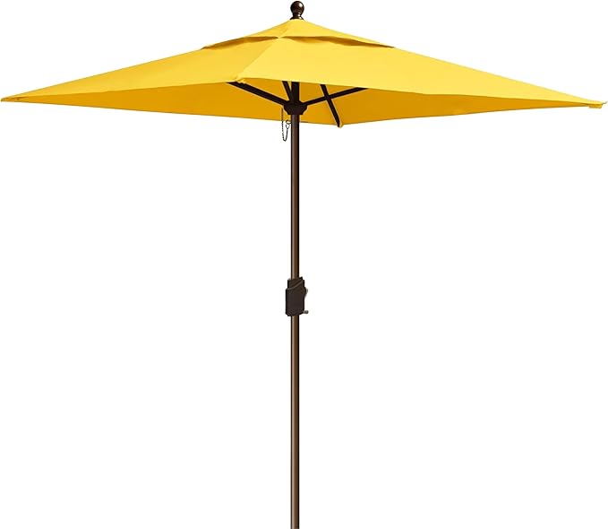 EliteShade USA 10-Year-Non-Fading 6x6Ft Square Market Umbrella Patio Outdoor Table Umbrella with Ventilation, Sunflower Yellow