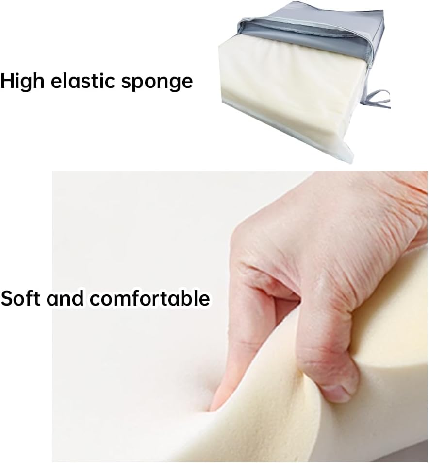 3-Pack Outdoor Patio Furniture Replacement Cushions Set–High-Elastic Sponge Cushions Fit 4-Piece Wicker Rattan Sofa, Loveseat & Chairs, 36x18x2 & 18x18x2, Waterproof, Fade-Resistant (Light gray)