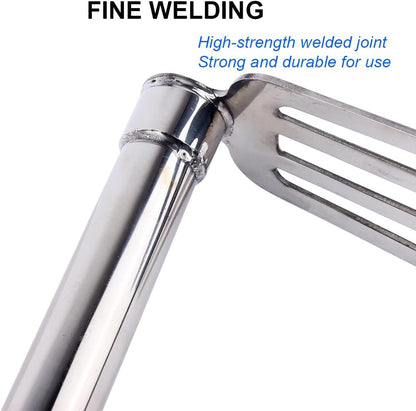 Stainless Steel Garden Cultivator Metal Hand Weather Resistant Hand Tool 15-Inch Lightweight 4 prongs Rake for Weeding Seeding Turning Soil