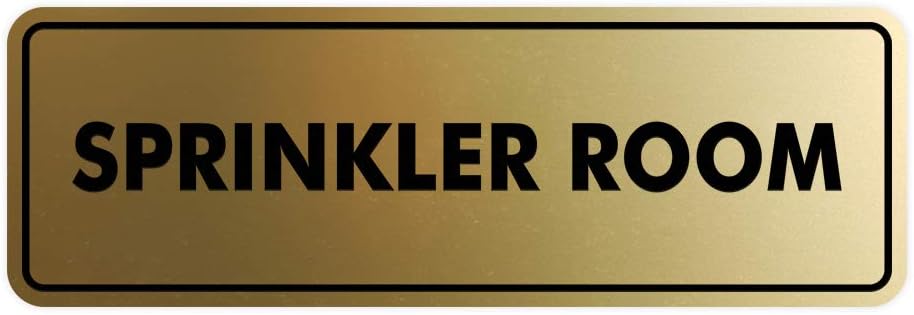 Signs ByLITA Standard Sprinkler Room Sign (Brushed Gold) - Small