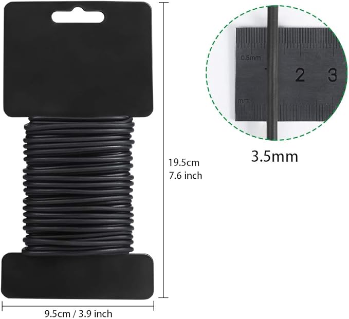 Tenn Well Garden Ties, 52 Feet 3.5mm Soft Garden Wire, Plant Twist Ties for Climbing Plants, Tomatoes, Climbing Roses, Trellises (2PCS X 26 Feet, Black)