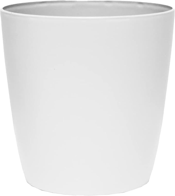 The HC Companies Aria Round Self-Watering Pot - Lightweight Plastic Planter for Herbs & More - Durable Plant Pots for Indoor Plants & Outdoor Plants (6” Matte White, Pack of 1)