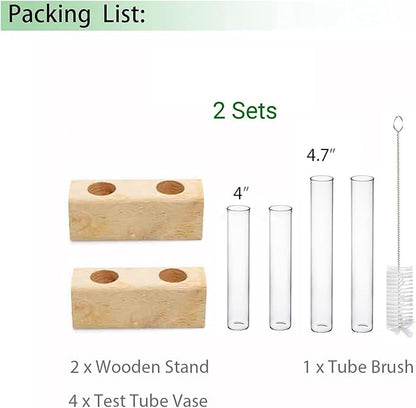 Propagation Station, Plants Terrarium, Plants Lover Gifts for Women,Plant Cutting Holder Home décor,Gifts for Women,House Warming New Home-4 Tubes-Beige